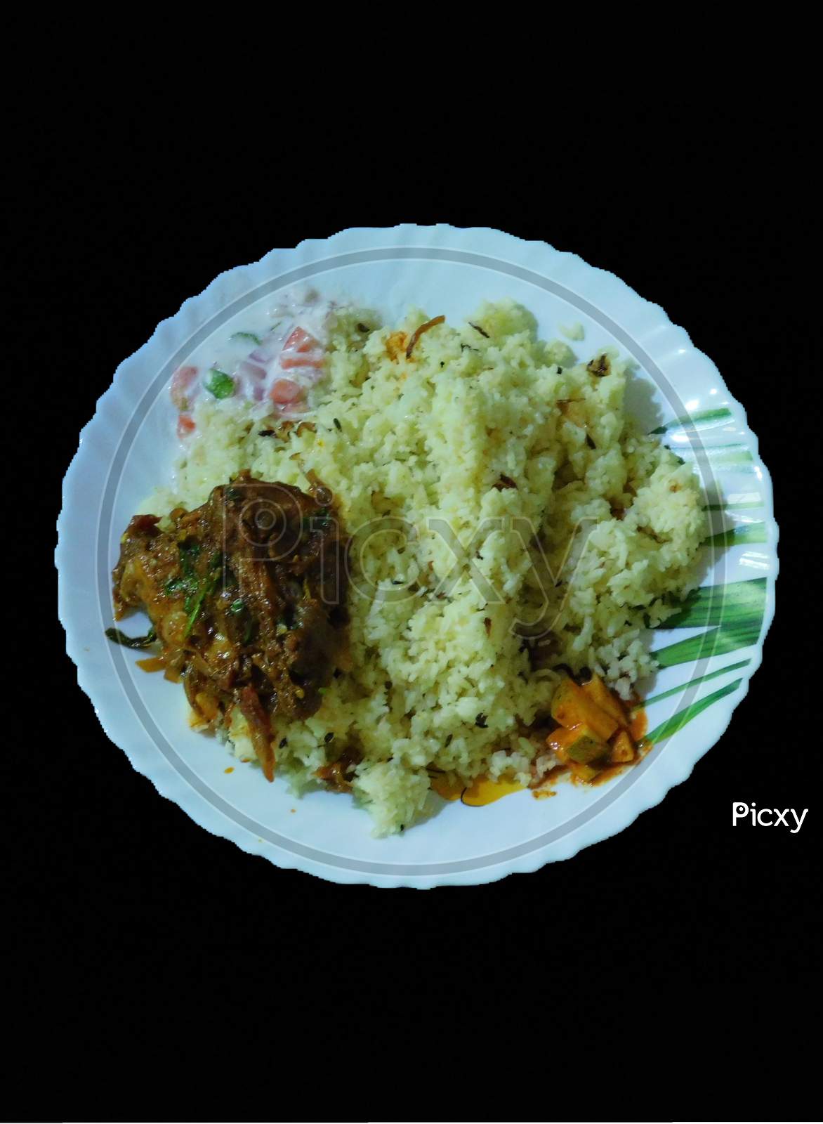 Delicious Food( Biriyani) In A Bowl