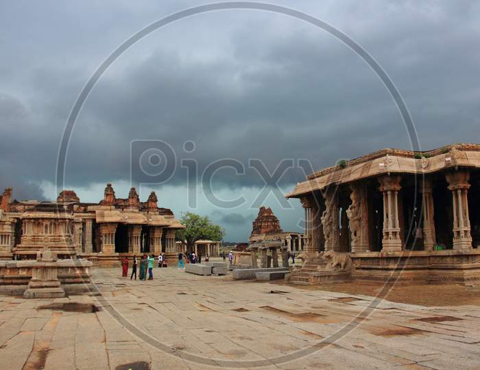 Hampi historical site of Vijayanagar in Karntaka, near Tungabhadra river , World Heritage site, India