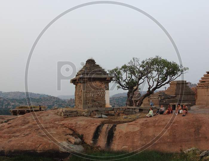 Hampi historical site of Vijayanagar in Karntaka, near Tungabhadra river , India