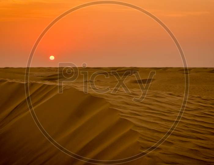 Sand Dunes In United Arab Emirates,Abu Dhabi,Dubai,Middle East.