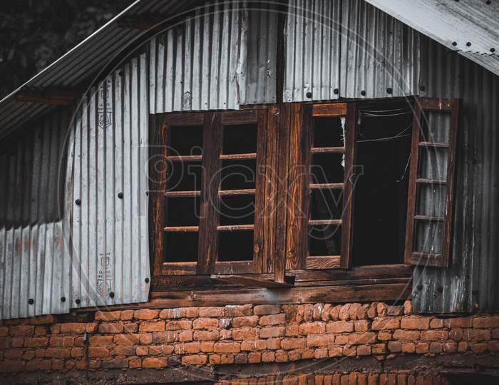 The old window of a old house.