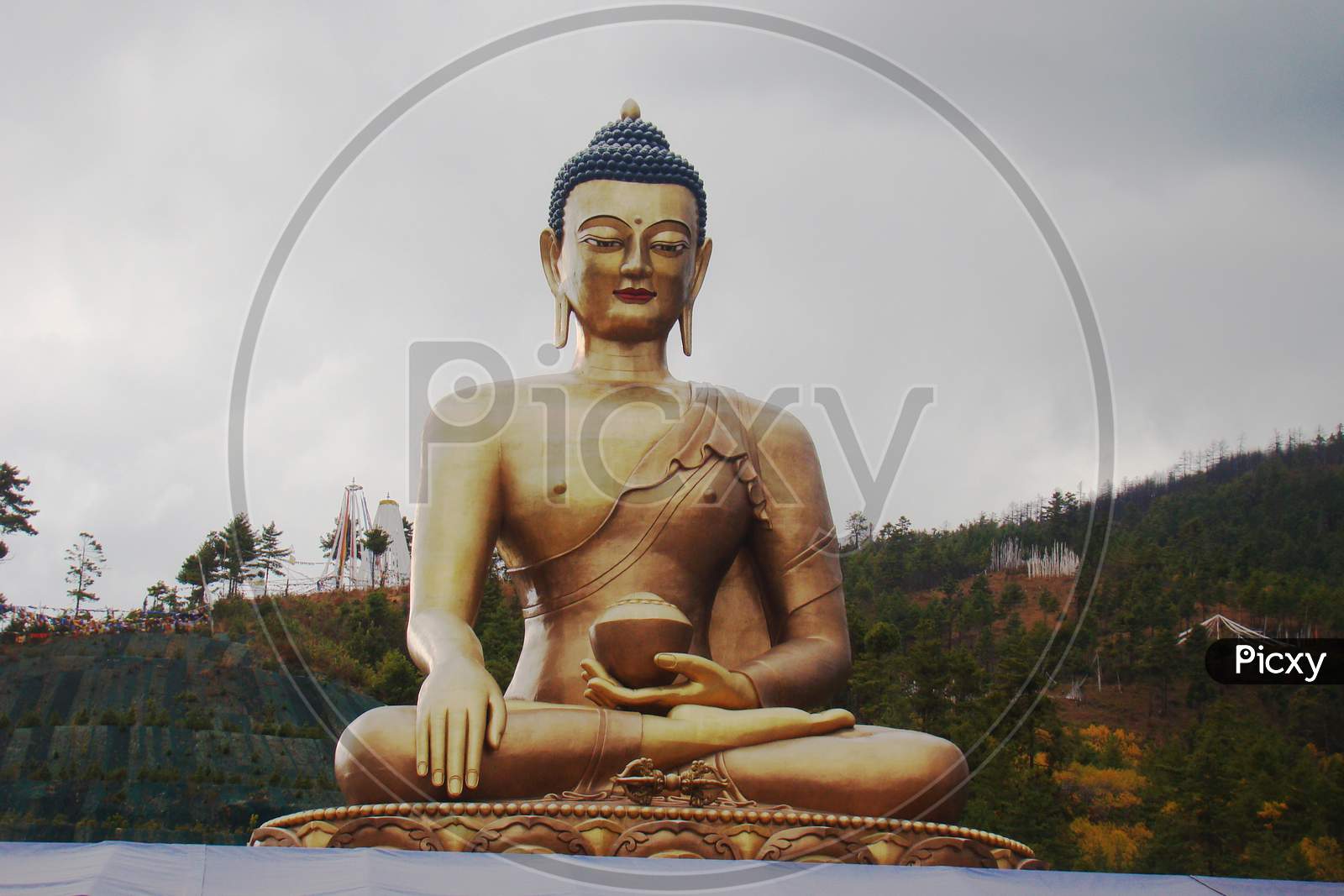 Giant Buddha statue in Thimpu, a capital city of Bhutan.