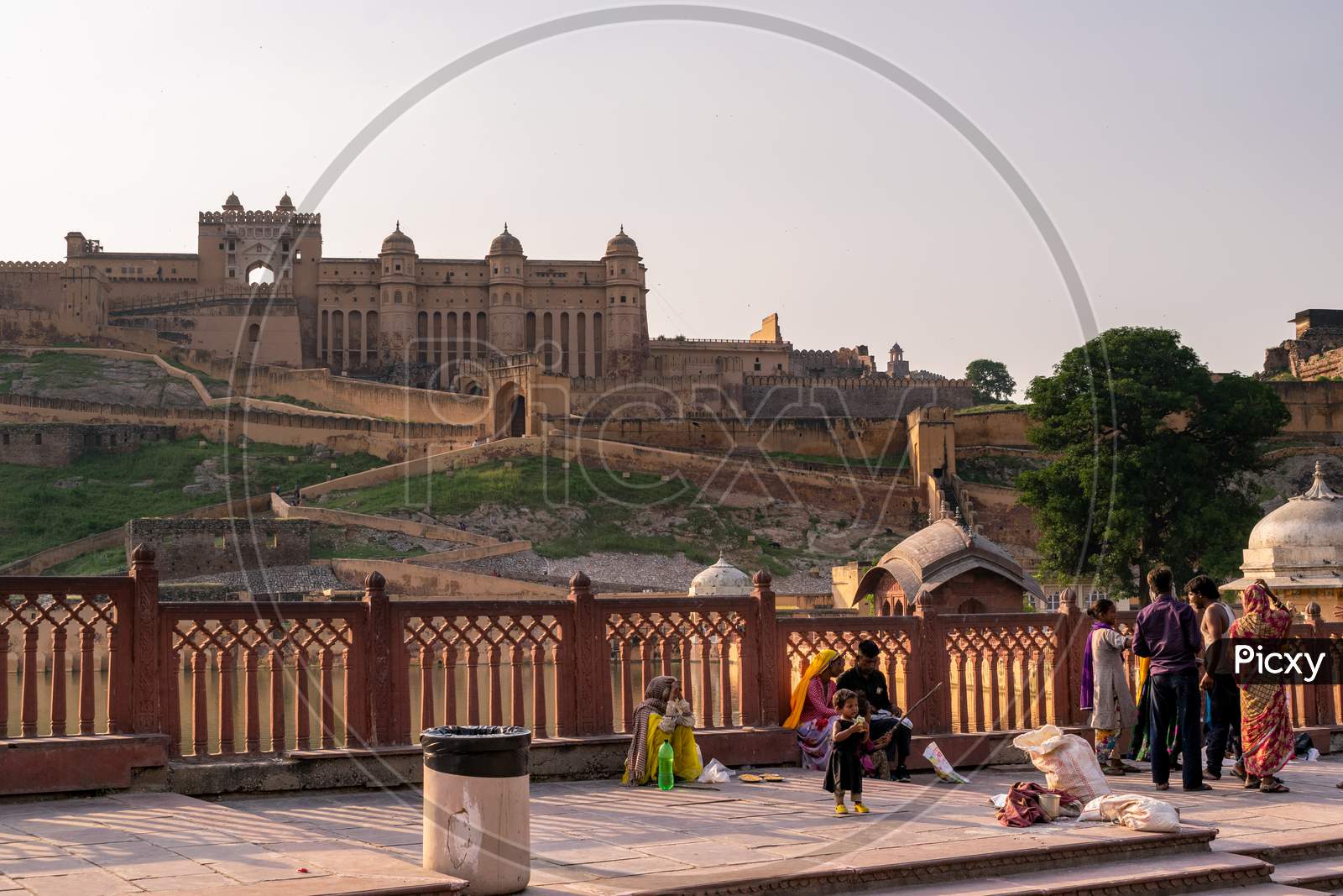 people gathering in front of amer fort or amber fort, Jaipur