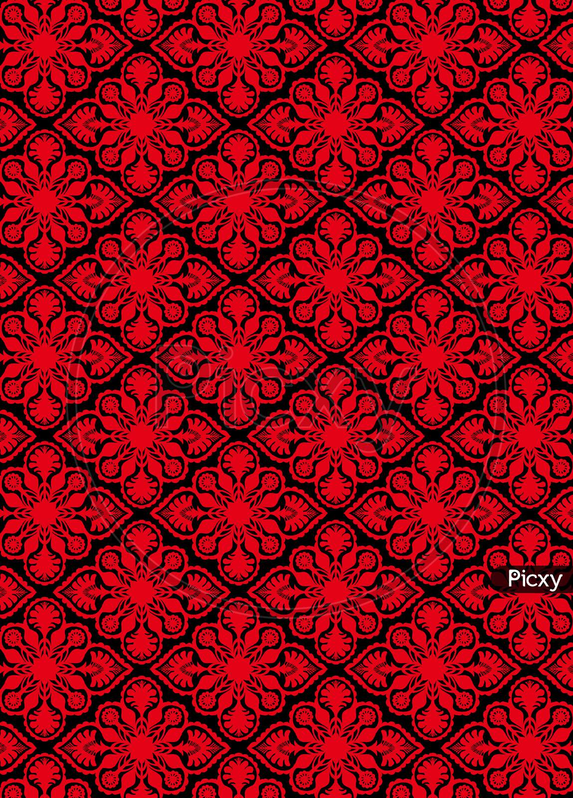 Flower Geometric Pattern. Seamless Flowers Background.