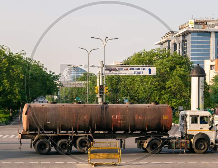 A heavy vehicle, tanker truck