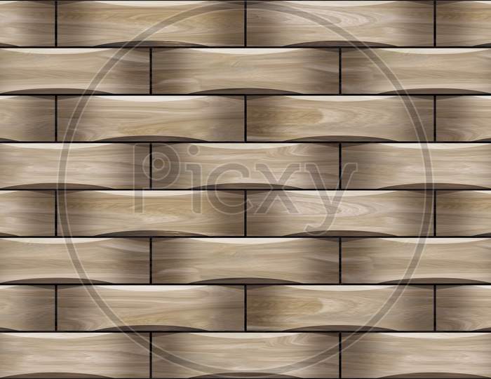 3D Elevation Tiles, Ornaments, Or Grey Colored Wall Wooden Tiles Decor For Home, Wall Decor On Block Beige Wood, It Also Can Be Used For Wallpaper, 3D Ceramic Wall Tiles For Home Decor