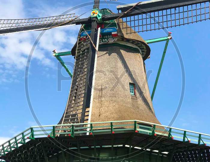 Historical De Bleeke Dood, windmills in the Zaandijk ,Zaanse Schans , northern Holland.