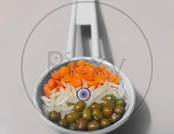 Indian Flag Colors Are Shown In A Creative Way With White Background.
