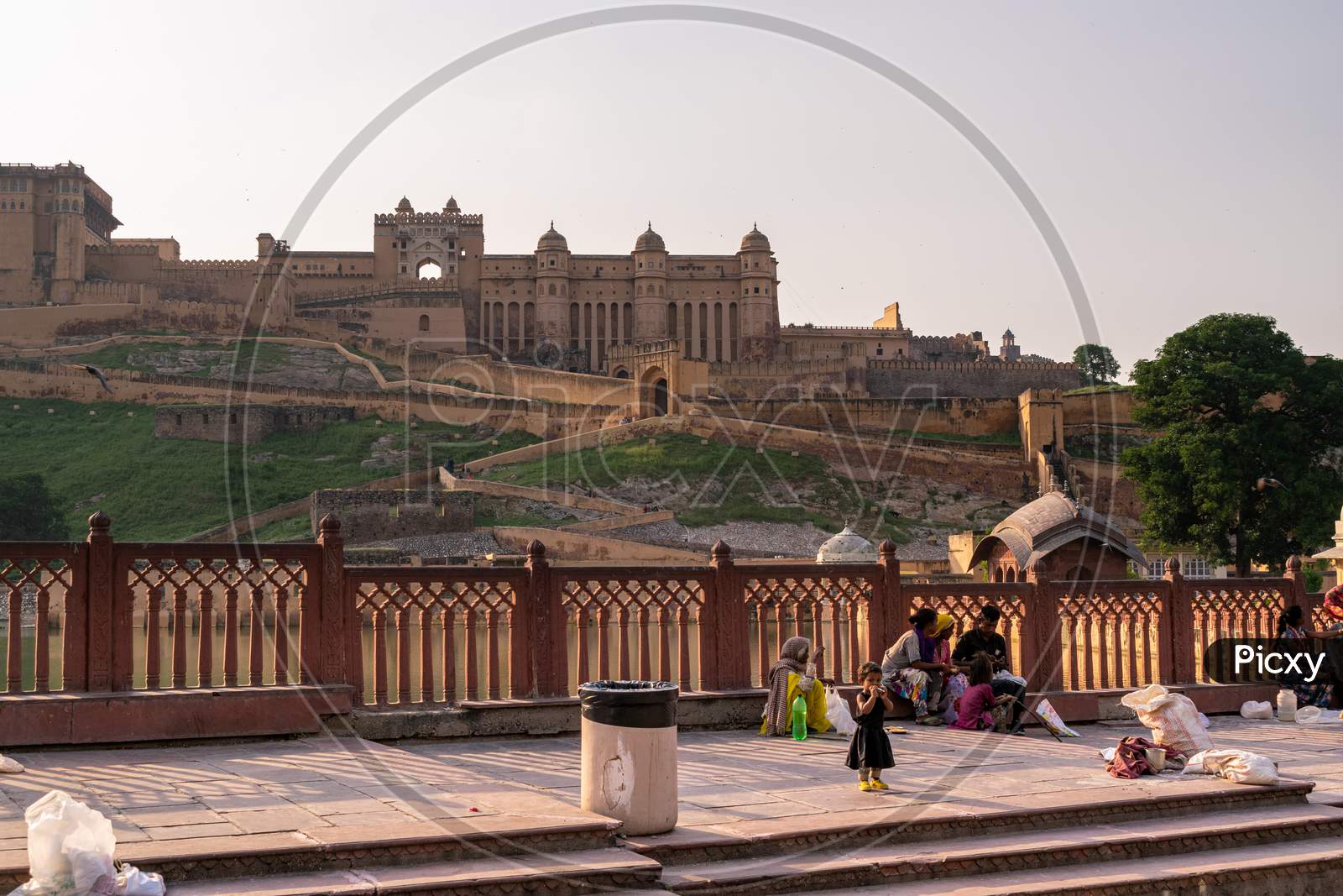 people gathering in front of amer fort or amber fort, Jaipur