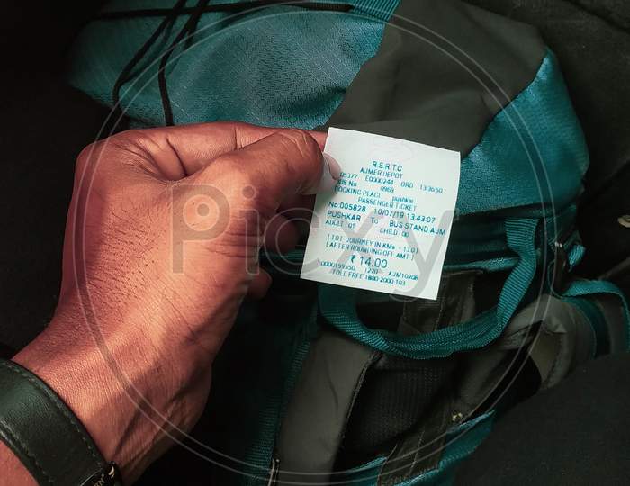 BUS TICKET WITH TRAVEL BAG