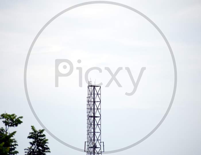 Beautiful Picture Of Network Tower In White Background