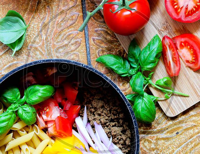 basil, tomato,produce,food, dish