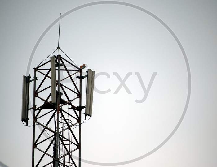 Picture Of Network Tower Isolated On White Background