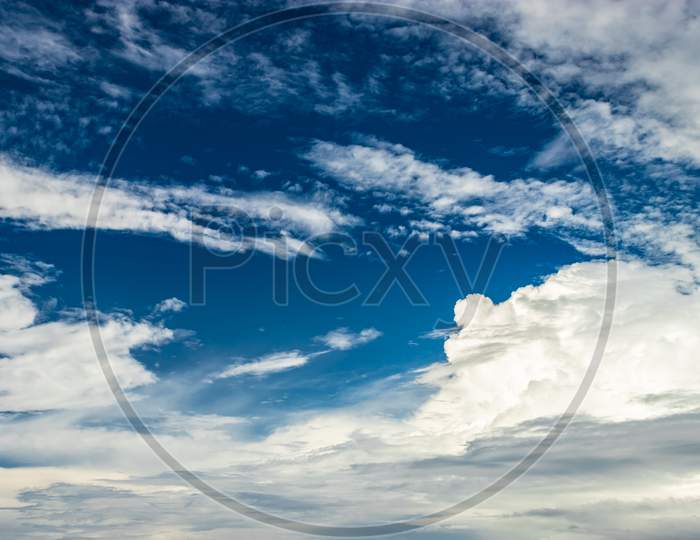 Bright Blue Sky With White Cloud