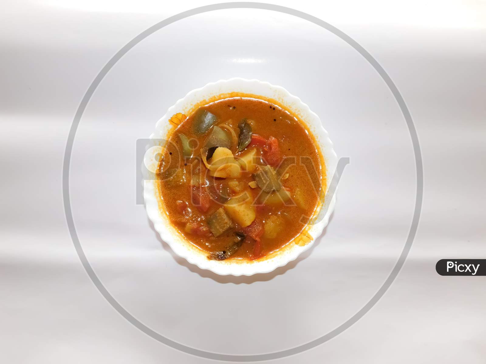 Closeup Of Delicious Dish(Sambar)In A Bowl