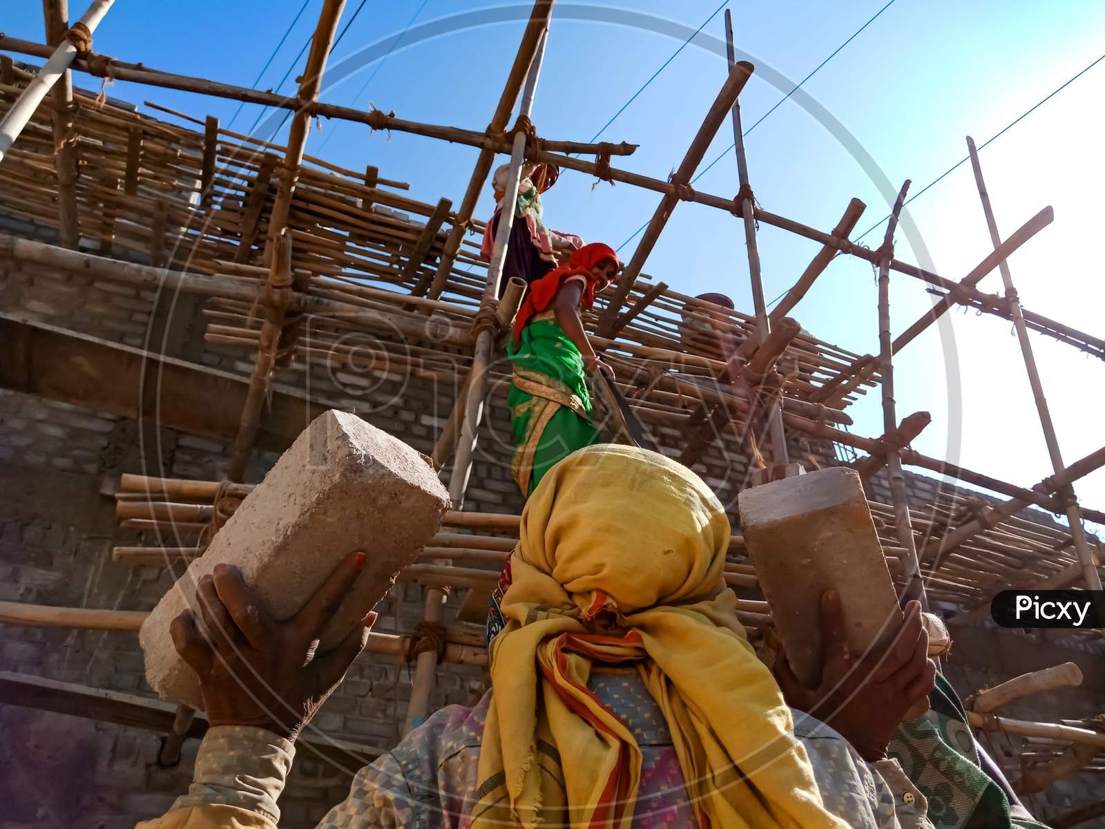 Indian Construction Site Workers.