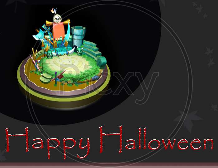 Spooky Halloween Background Card With Text