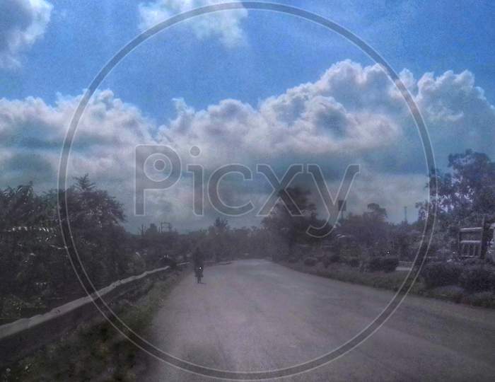Sky and road
