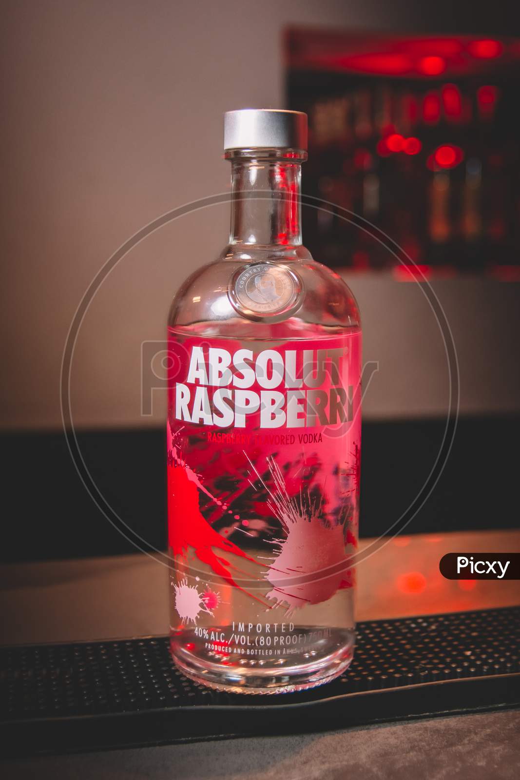 Bottle Of Absolut Raspberri Vodka