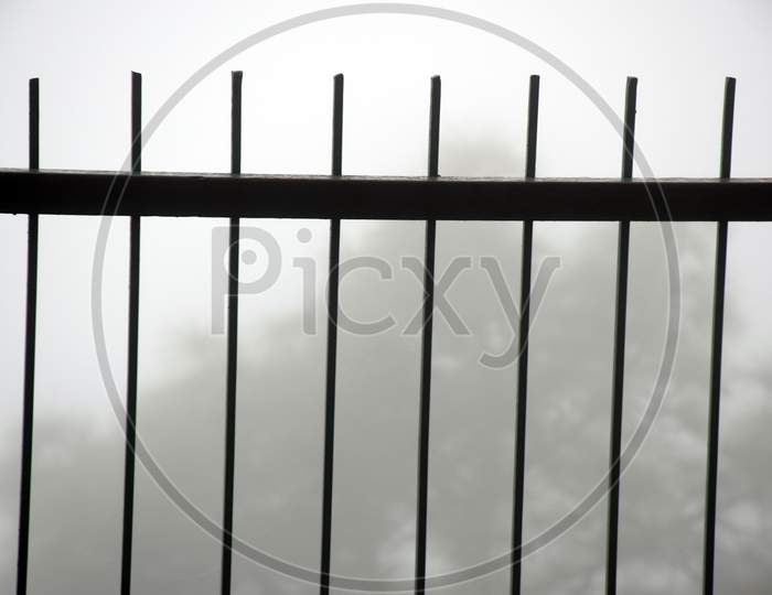 Beautiful Picture Of Metal Gate Isolated On White Background