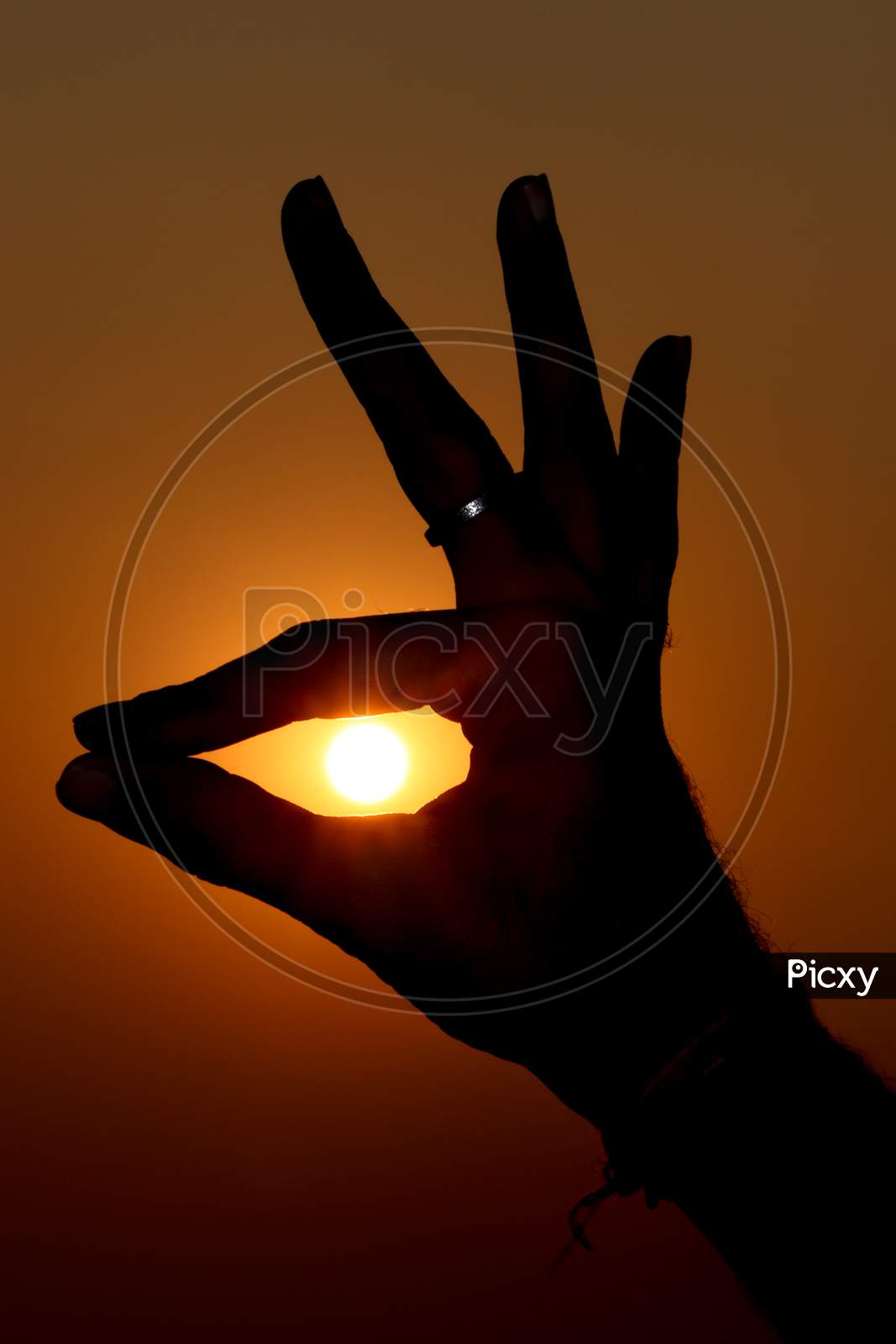 Sunset With Finger Art