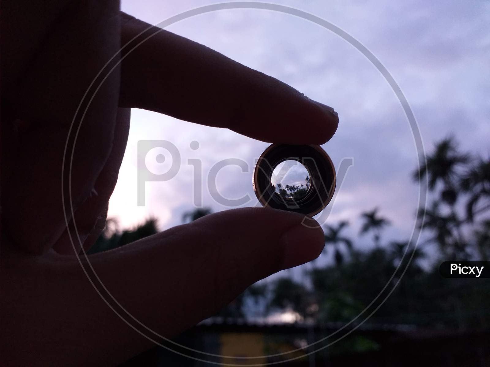 view of sky through mobile lens