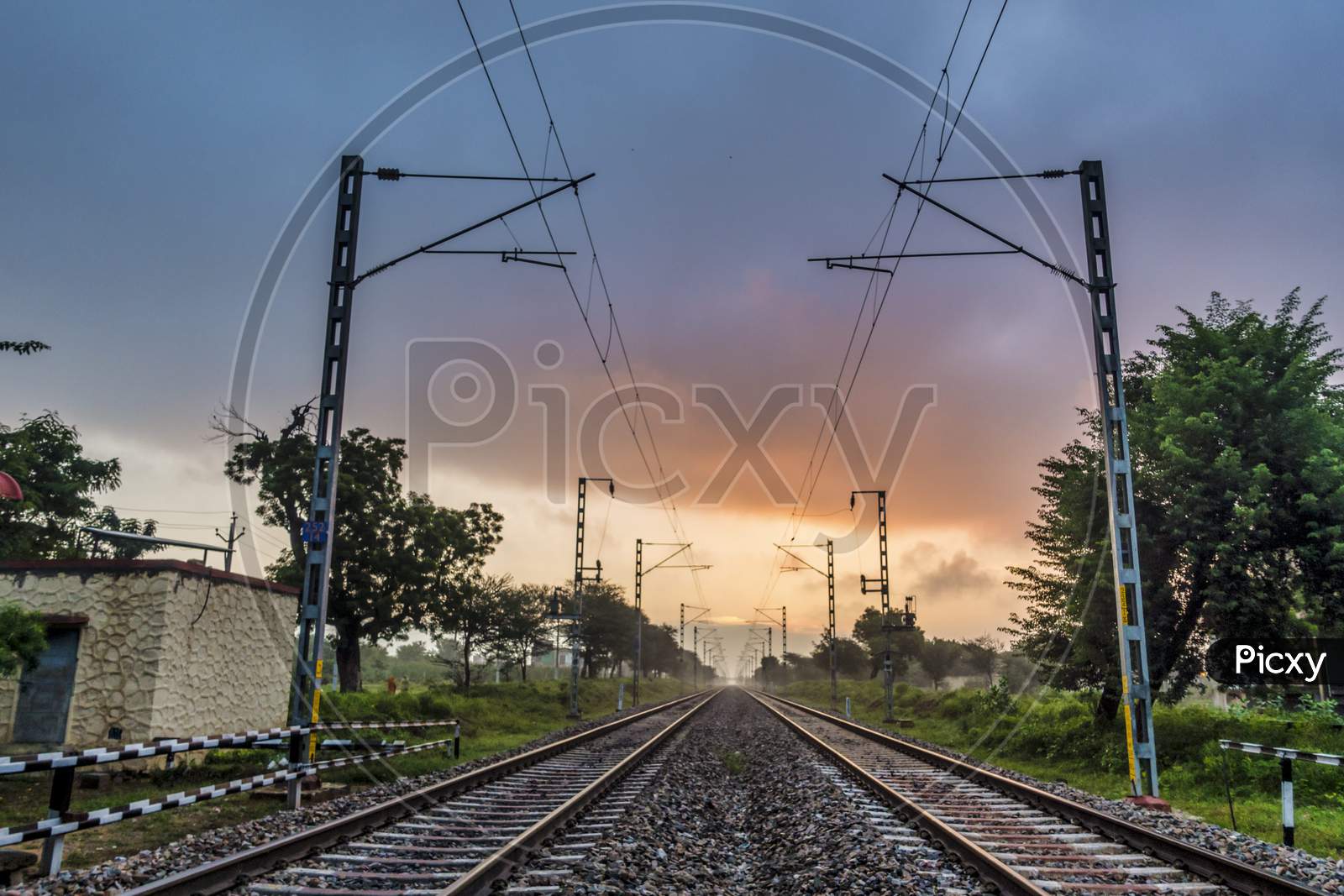 Sunrise Between Railway Track