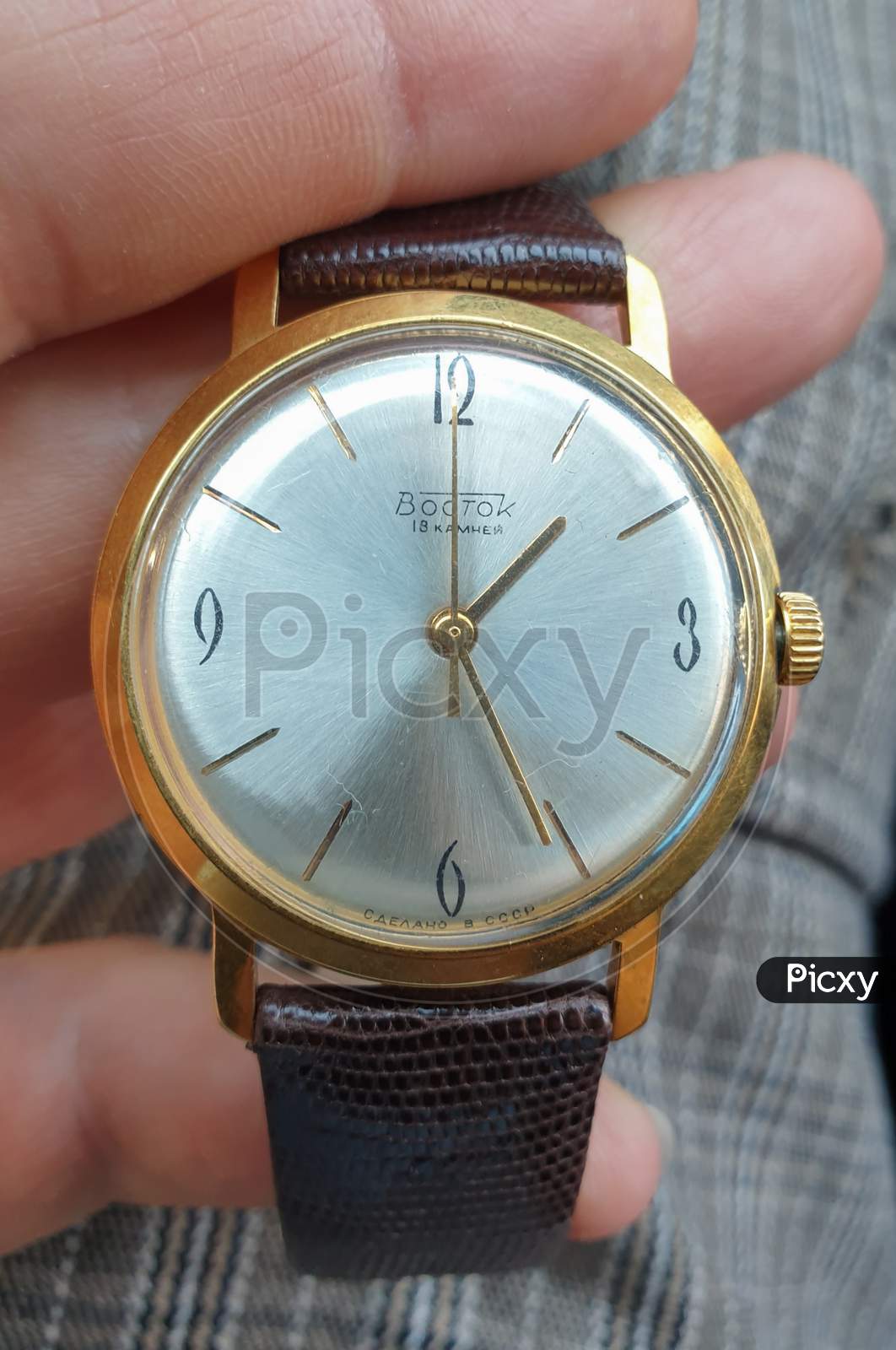 Vintage Vostok Russian Mechanical Watch In Hand