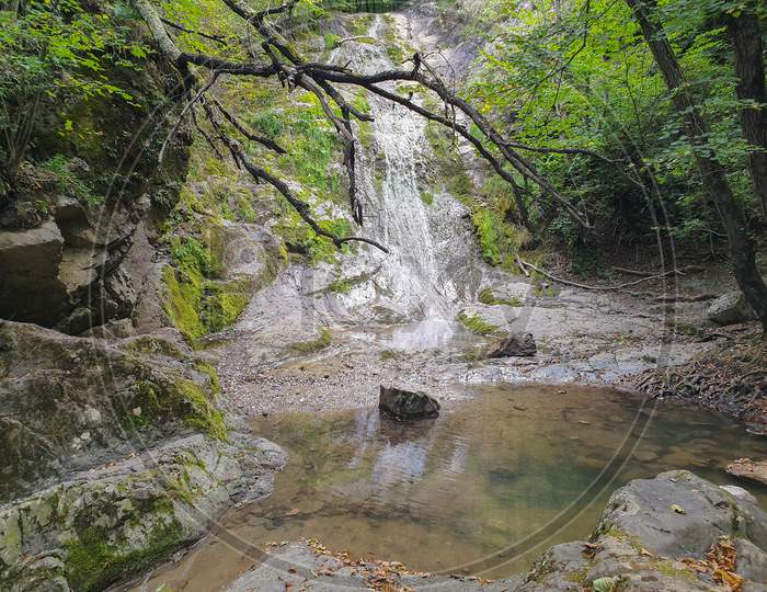 Cheile Borzesti Gorges Waterfall In Transylvania