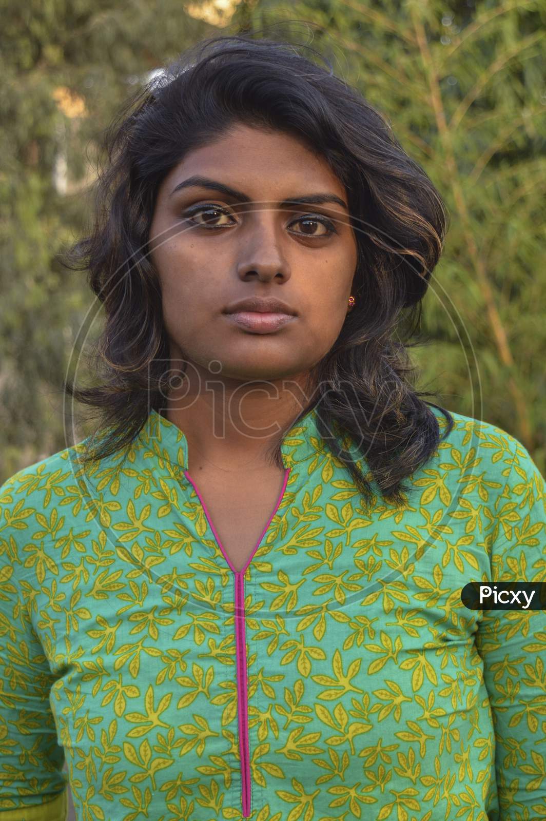 Image of A Indian Girl Poses For Portfolio Shoot At Outside Of Studio ...