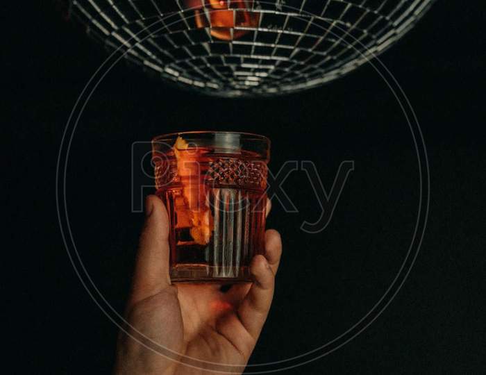 Bar disco ball whiskey