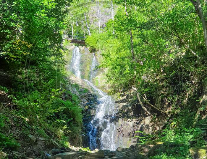 Saritoarea Waterfall In Stanija, Buces, Romania