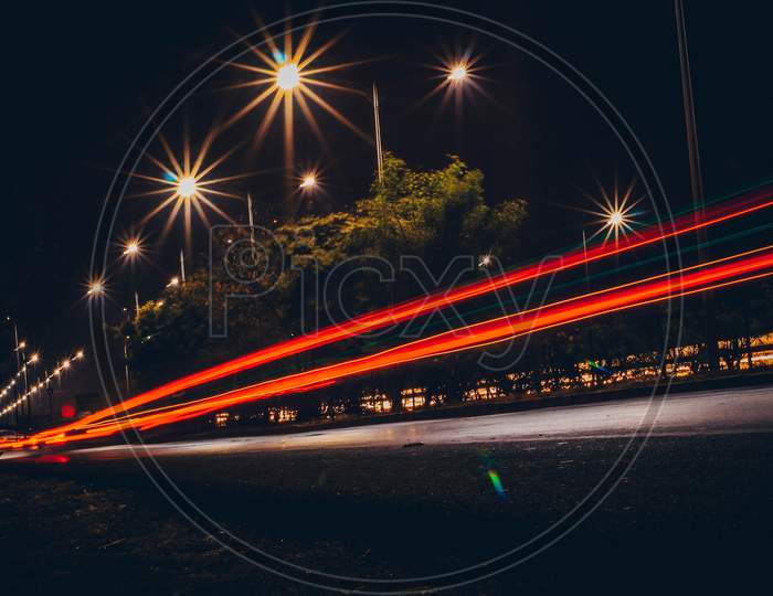 Night Trail photography Ring road