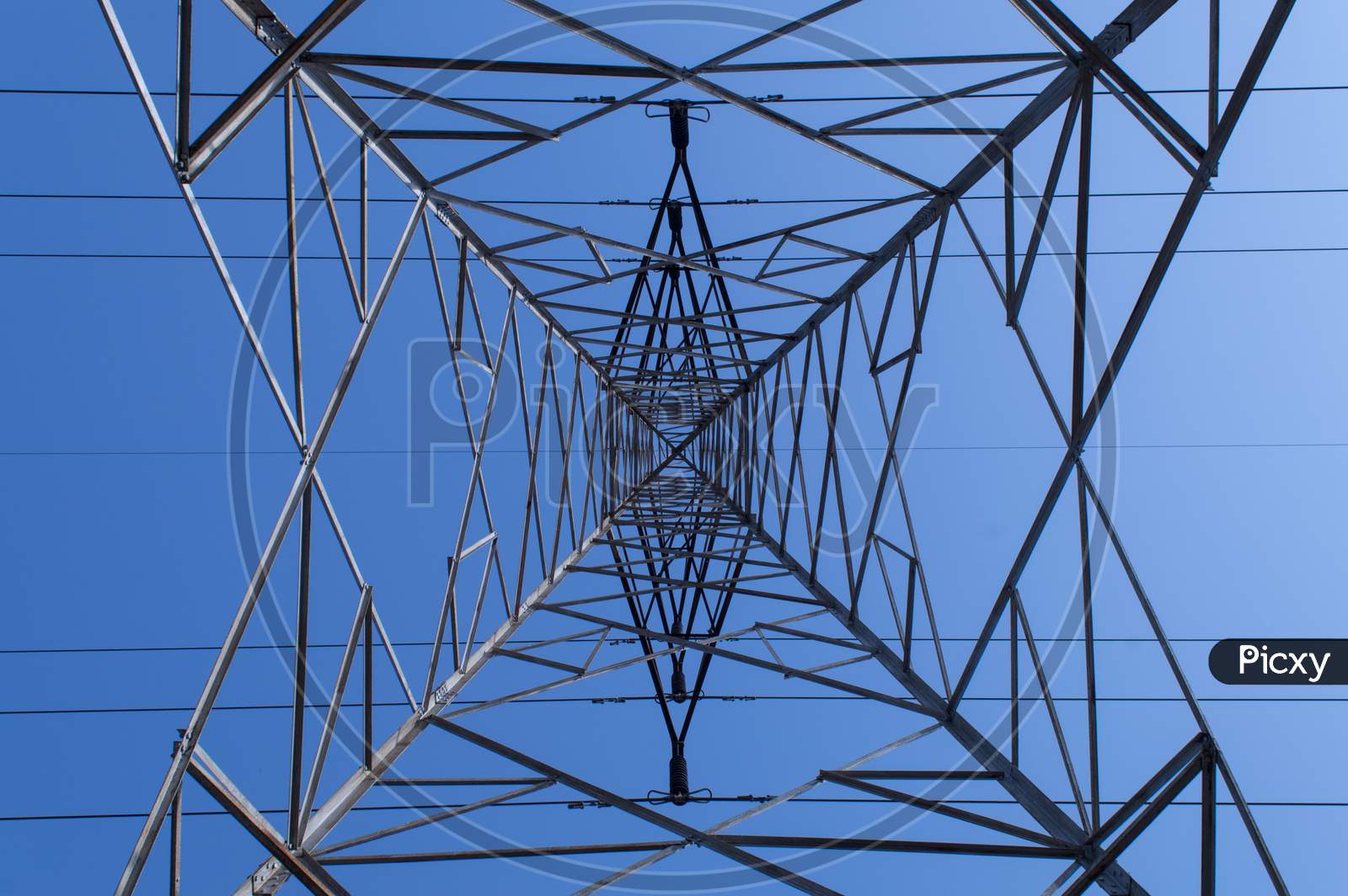 Indian Village Electric Light Tower Insight View Blue Sky Leading Line