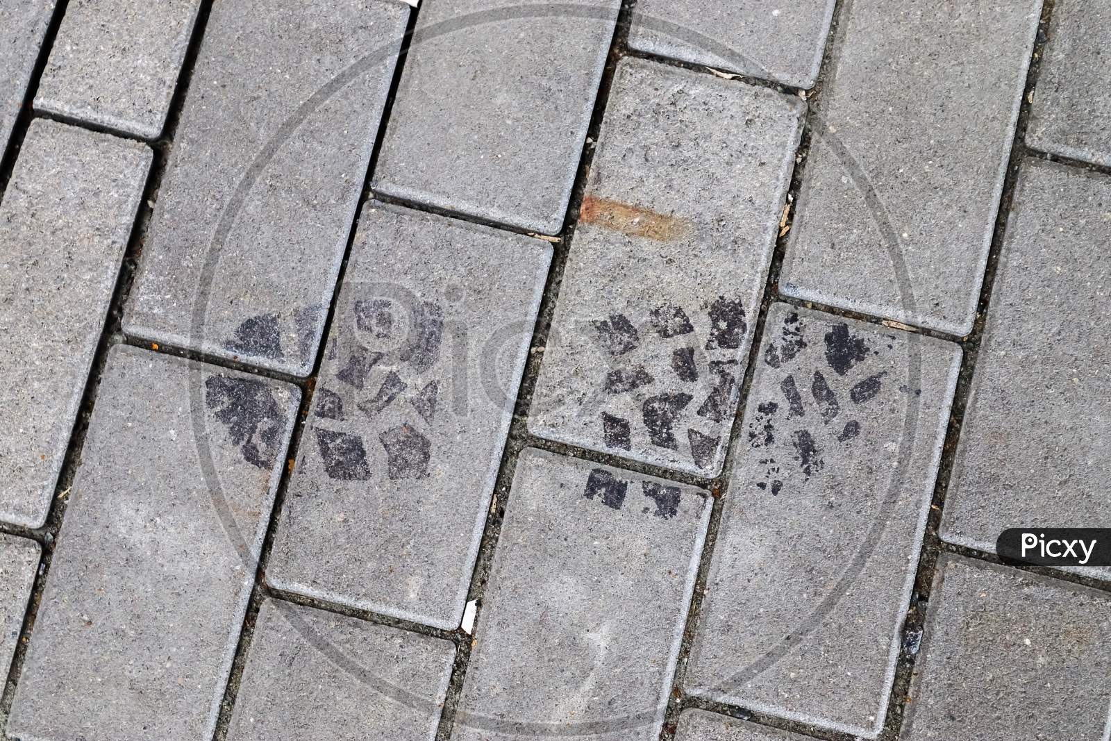 Detailed Close Up On Old Historical Cobblestone Roads And Walkways
