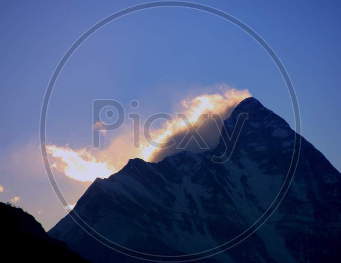 Sunrise with Nanda Devi in foreground