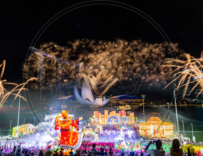 Singapore celebrate Chinese New year2018. Marina BAy Send, Singapore.