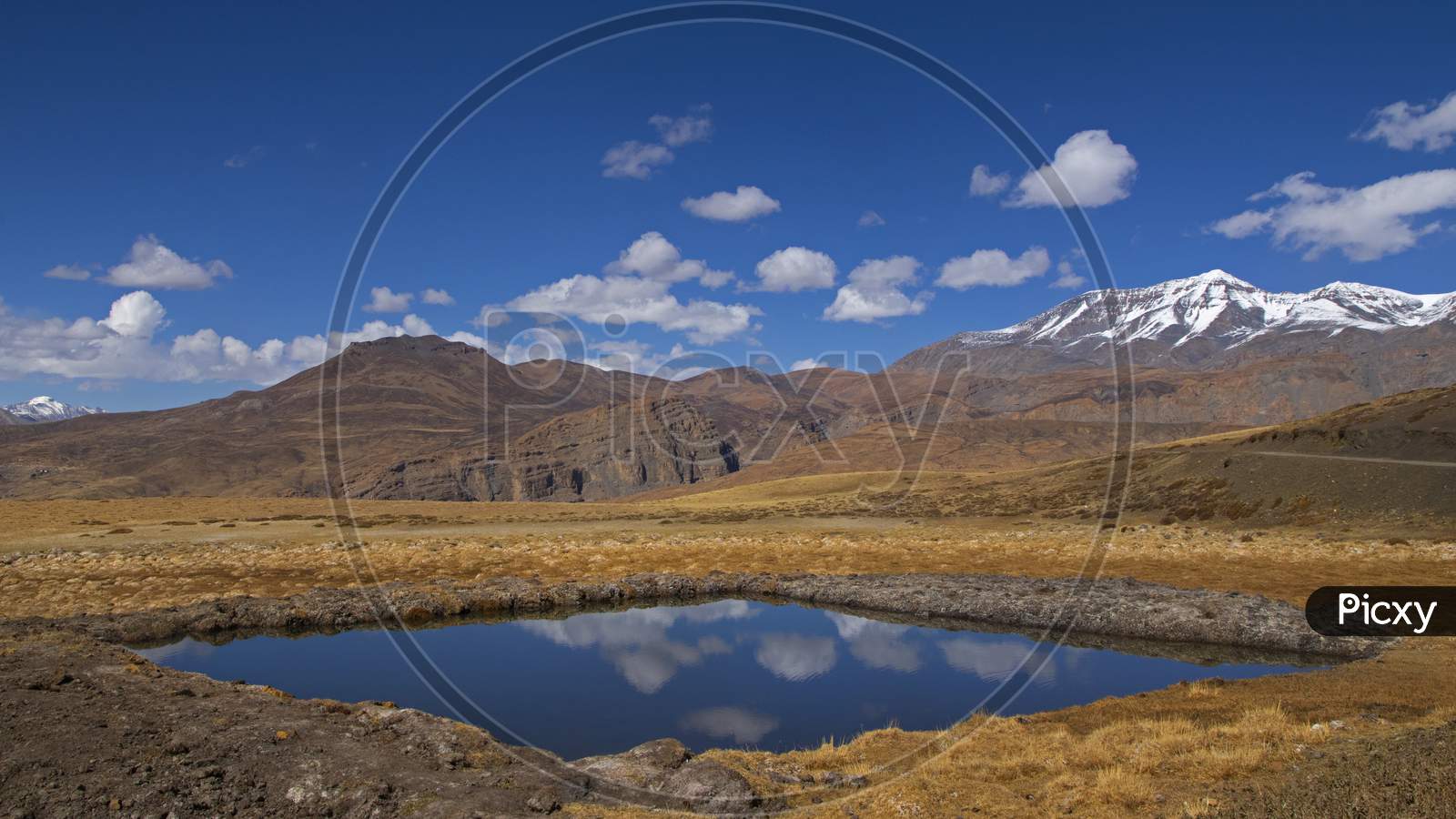 Water Reserve On Barren Land Of Spiti Valley