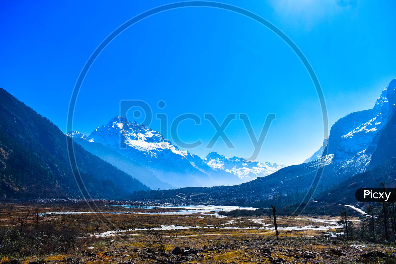 A Mountain view Landscape in  Sikkim Yumthang Valley