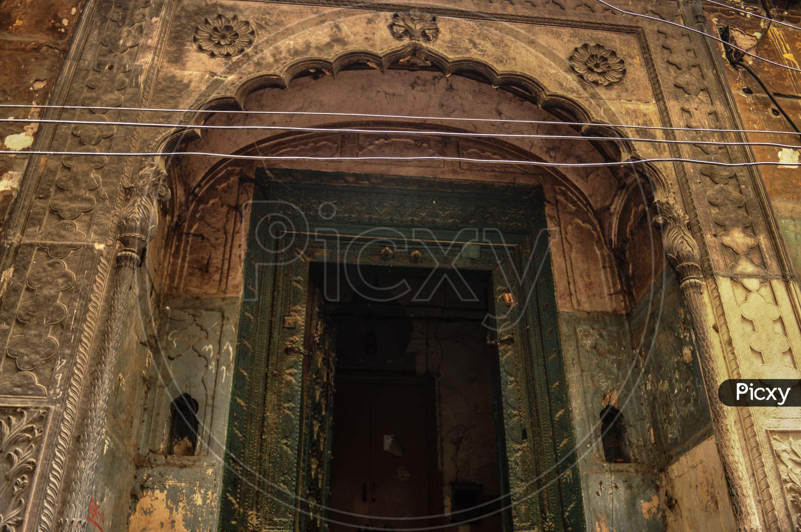 A Old Vintage Building Door At Street Of Chandni Chowk