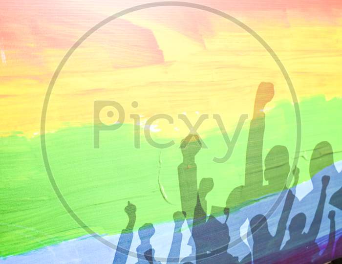 Gay and Lesbian ( LGBTQ )  Rainbow pride walk