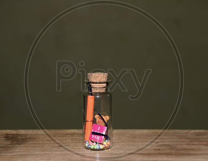 Small Glass Vial With Message