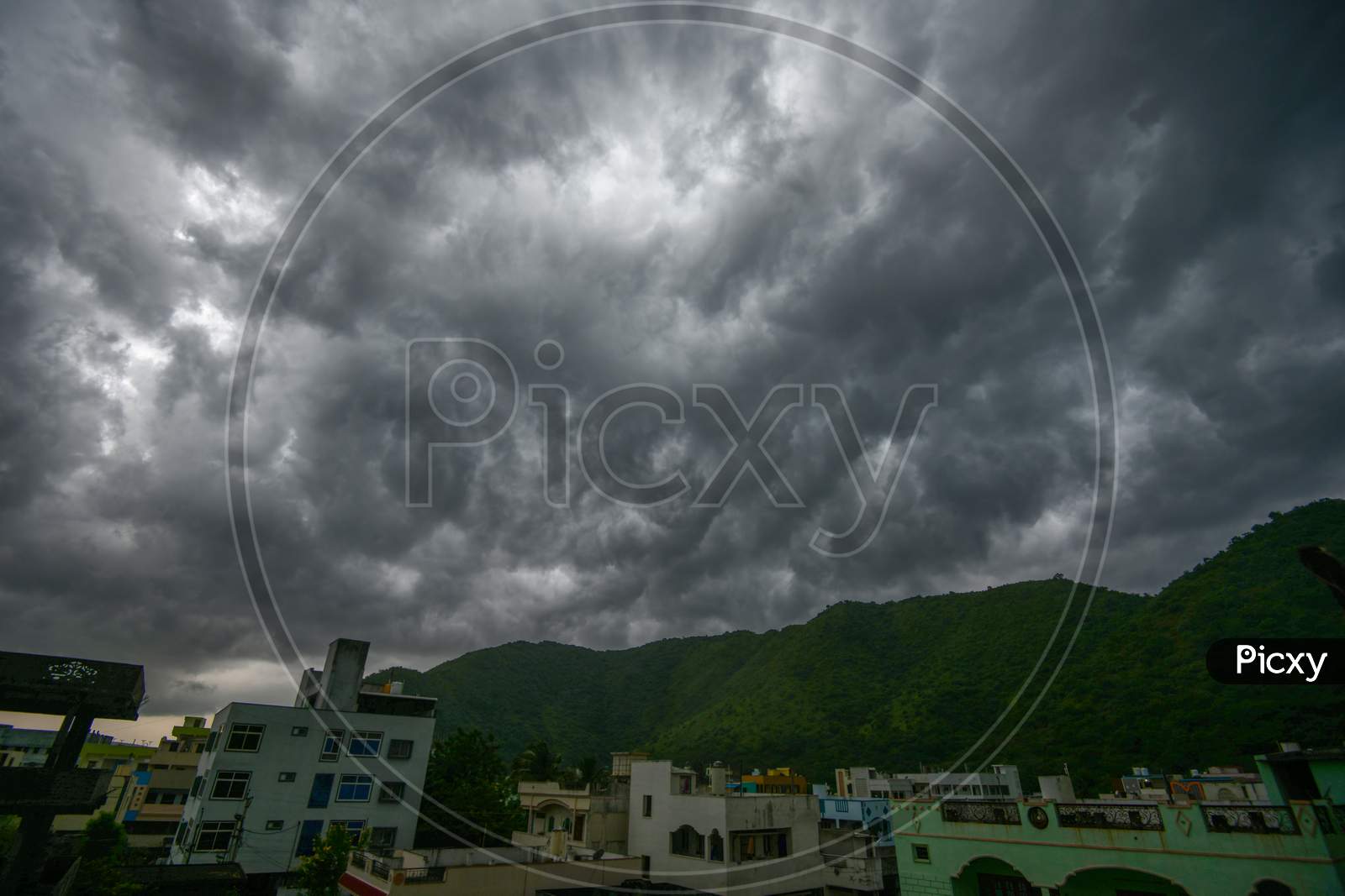 Vijaywada Nature Covered With Thick Clouds
