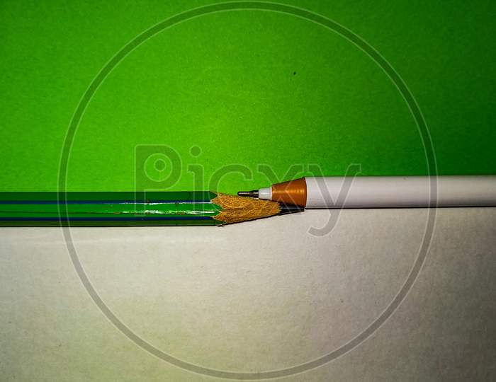 Colour pencil on colour paper