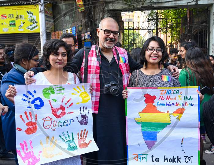 Gay and Lesbian ( LGBTQ+ ) Rainbow pride walk