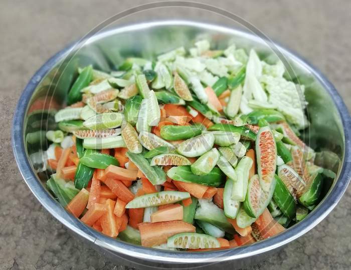 Closeup View Of Vegetables In A Bowl