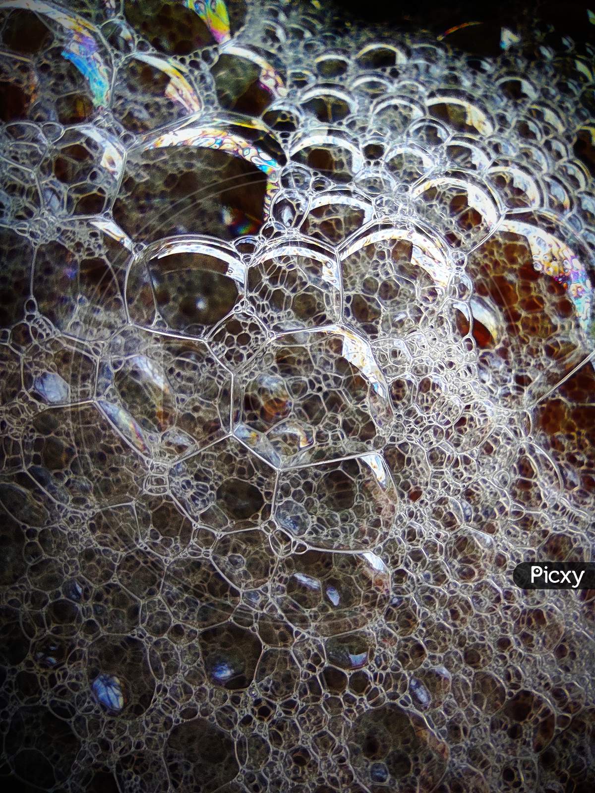 Beautiful design of bubbles, macro photo