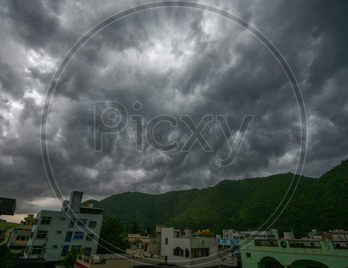 Vijaywada Nature Covered With Thick Clouds