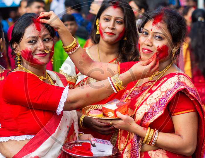 Holi and Durga puja Festival in India.