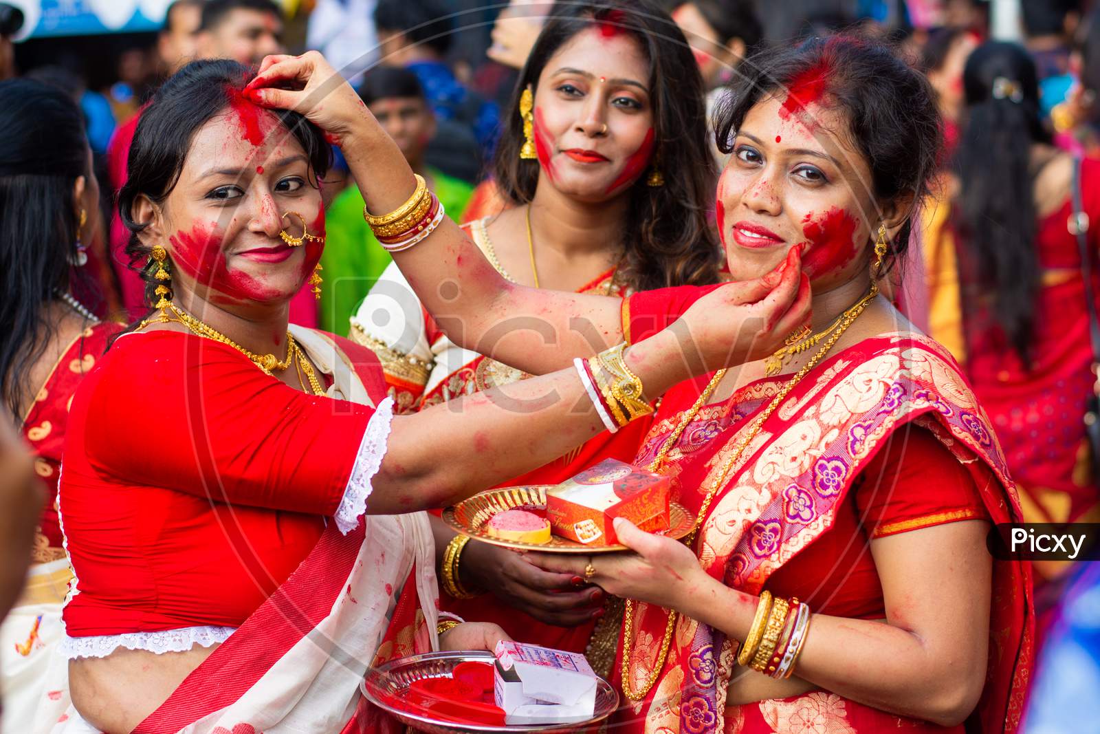 Holi and Durga puja Festival in India.